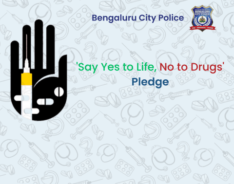 commissioner of police bengaluru city pledge against drug